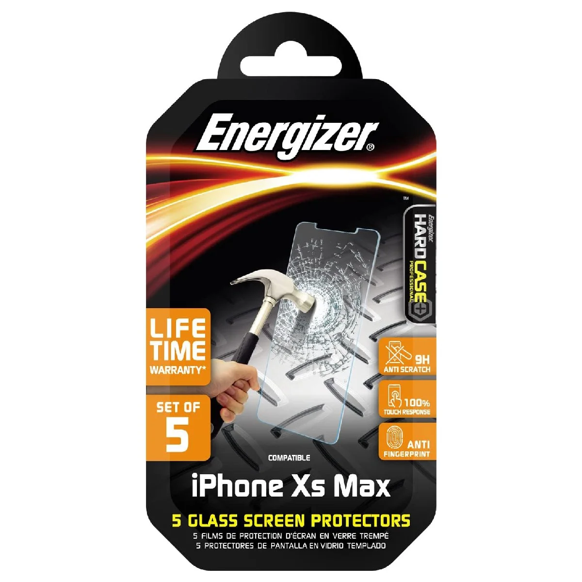Φωτογραφία προϊόντος: Tempered Glass Energizer Hard Case Professional 9H Anti Fingerprint για Apple iPhone Xs Max / 11 Pro Max 5τεμ.