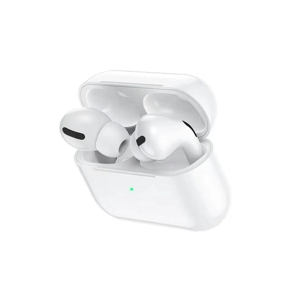 Φωτογραφία προϊόντος: Wireless Hands Free Hoco DES08 Plus TWS V5.0 300mAh και 3h Ώρες Λειτουργίας Λευκά με Μαύρο Silicon Sleeve