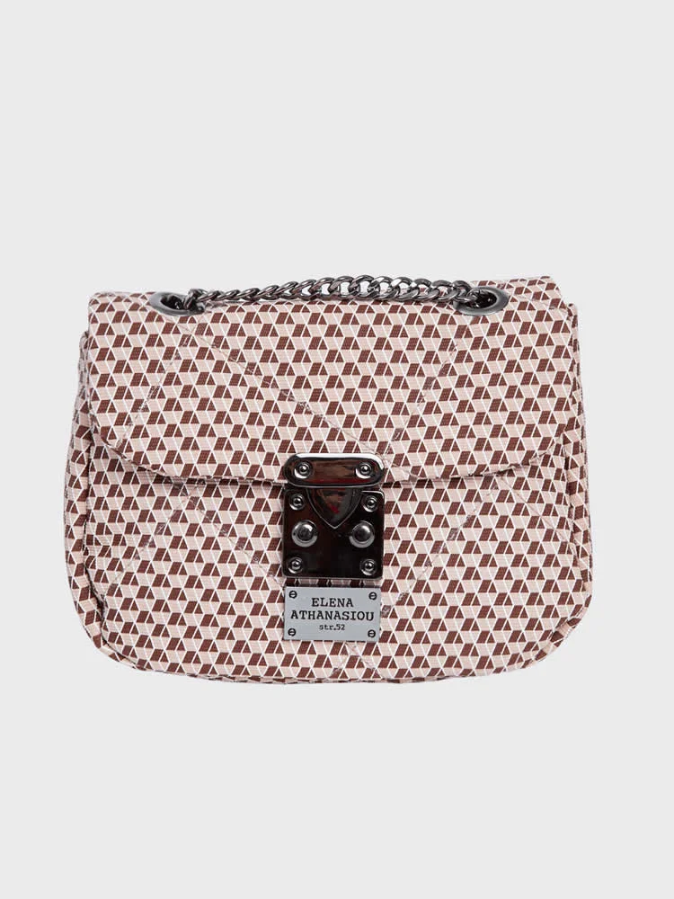 Φωτογραφία προϊόντος: Cube mini bag brown nickel ELENA ATHANASIOU