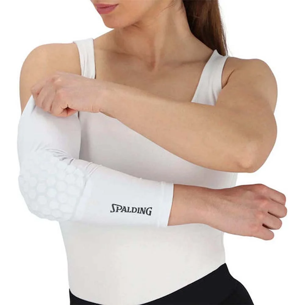 Φωτογραφία προϊόντος: Spalding Adult Compression 1 Arm Sleeve With Honeycomp Padding Basketball Άσπρο SPACOBL008 (Spalding)