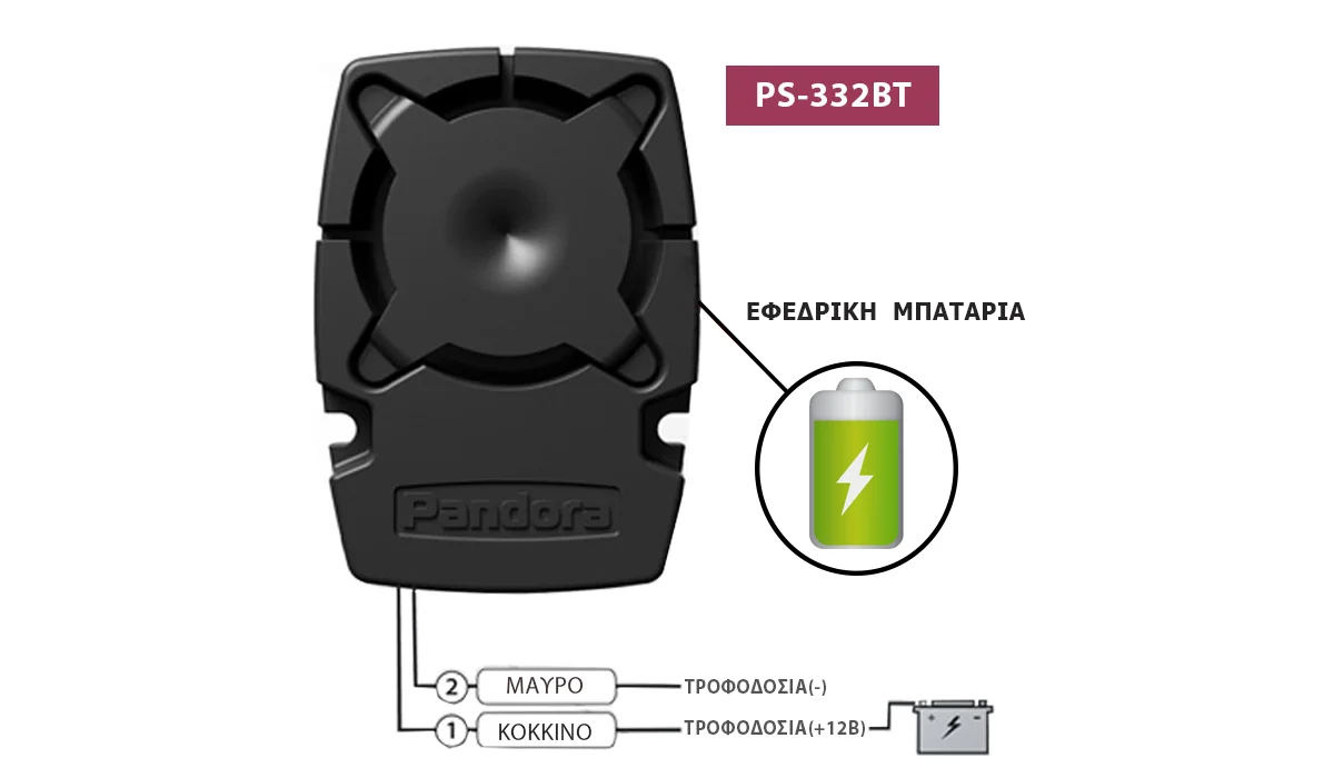 Φωτογραφία προϊόντος: Pandora PS-332BT Ασύρματη Αυτοτροφοδοτούμενη Bluetooth Σειρήνα