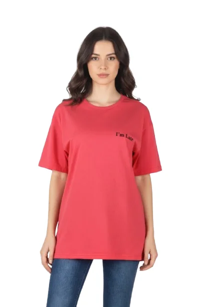 Φωτογραφία προϊόντος: Paco & Co Γυναικείο Oversized T-shirt 2632012-05 Κοραλλί