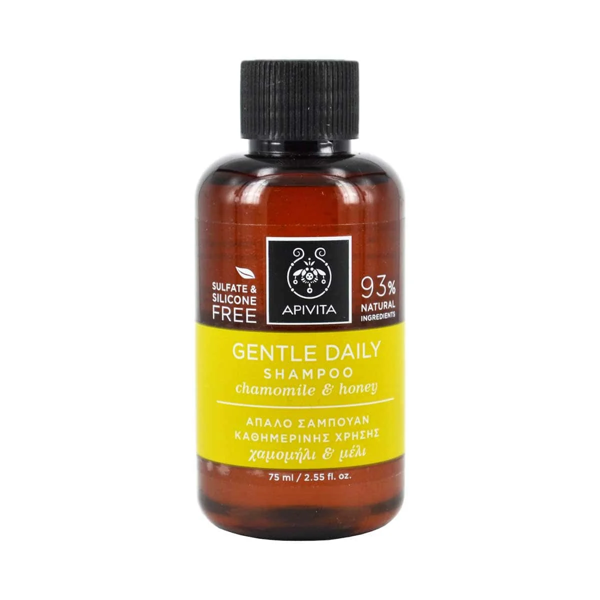 Φωτογραφία προϊόντος: Medipharmacy Apivita Gentle Daily Chamomile & Honey Σαμπουάν Καθημερινής Χρήσης για Όλους τους Τύπους Μαλλιών 75 ml