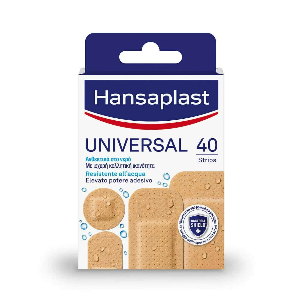 Φωτογραφία προϊόντος: Medipharmacy Hansaplast Universal Water Resistant Αυτοκόλλητα Επιθέματα 4 μεγέθη 40 τμχ