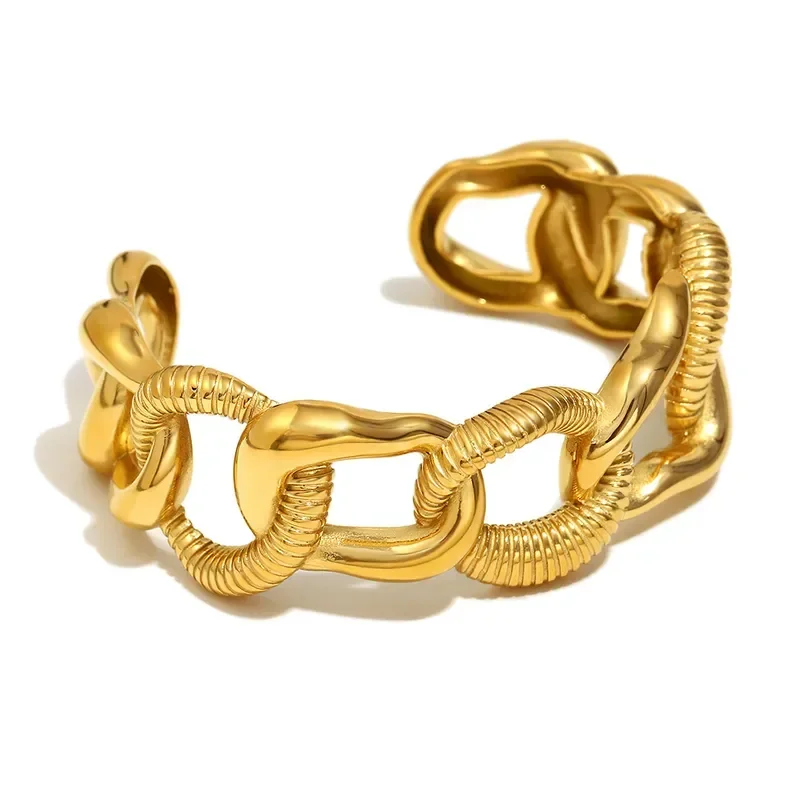 Φωτογραφία προϊόντος: Peach Jewelry Βραχιόλι Κομψό Στυλ Απλό Μονόχρωμο Χρώμα Χρυσό Από Ανοξείδωτο Ατσάλι 304