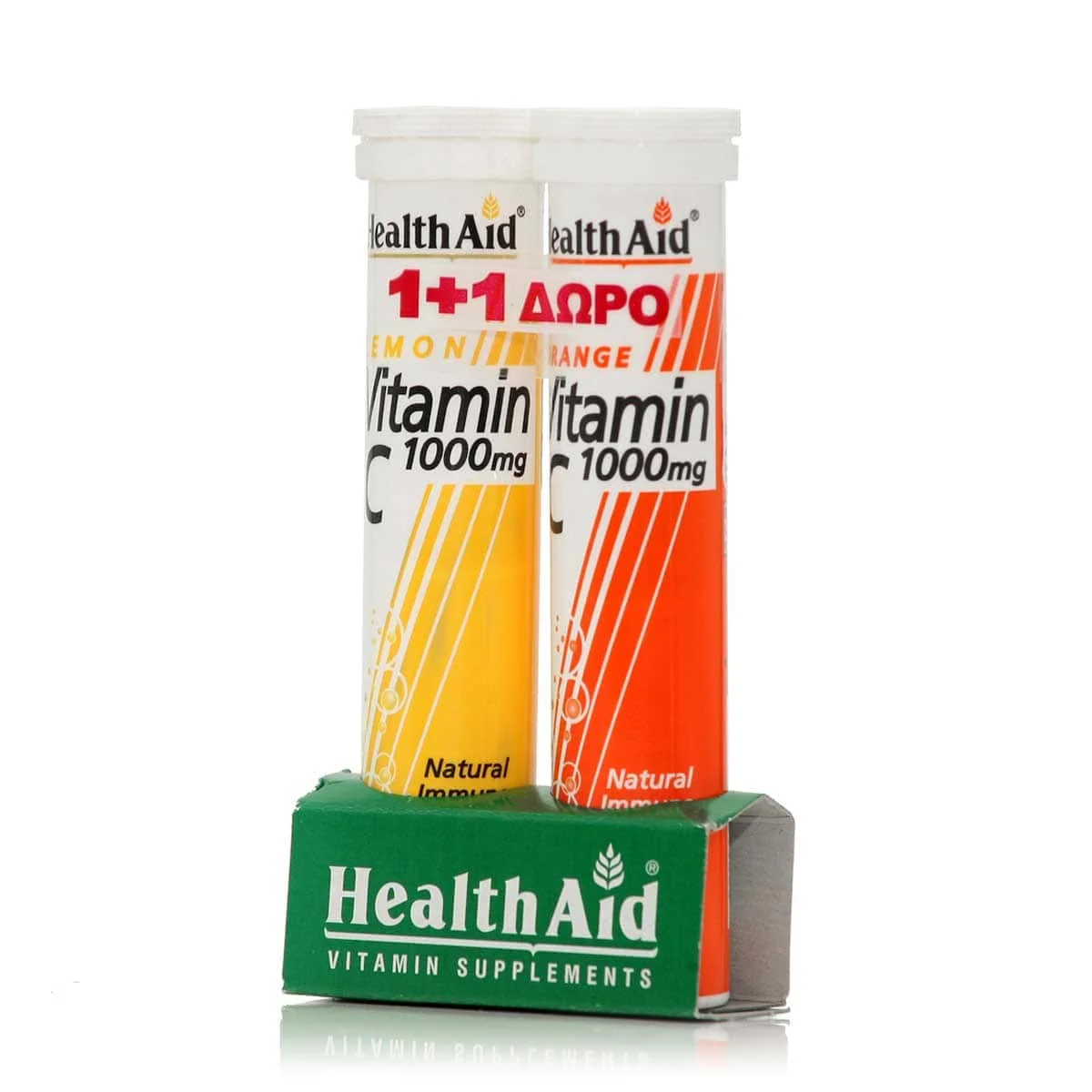 Φωτογραφία προϊόντος: Medipharmacy Health Aid Vitamin C 1000 mg 20 αναβράζοντα δισκία Λεμόνι +Δώρο Vitamin C 1000 mg 20 αναβράζοντα δισκία Πορτοκάλι