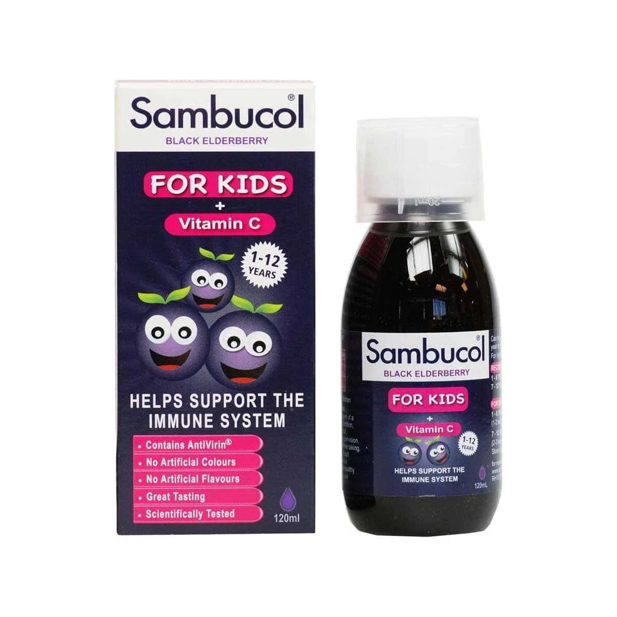 Φωτογραφία προϊόντος: Medipharmacy Olvos Science Sambucol Kids + Vitamin C Σιρόπι 120 ml