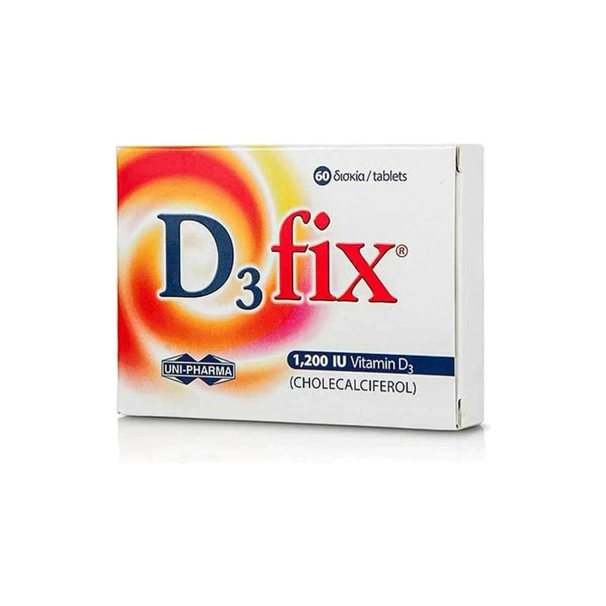 Φωτογραφία προϊόντος: Medipharmacy Uni-Pharma D3 Fix 1200 iu 60 Ταμπλέτες