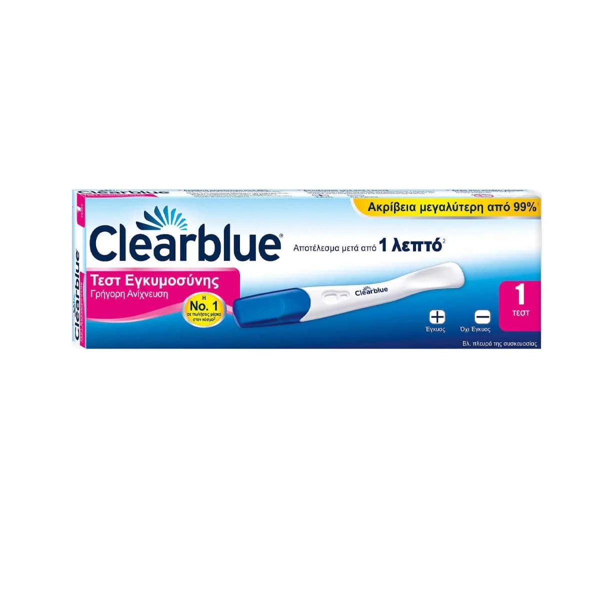 Φωτογραφία προϊόντος: Medipharmacy Clearblue Γρήγορη Ανίχνευση μετά από 1 Λεπτό 1 τμχ