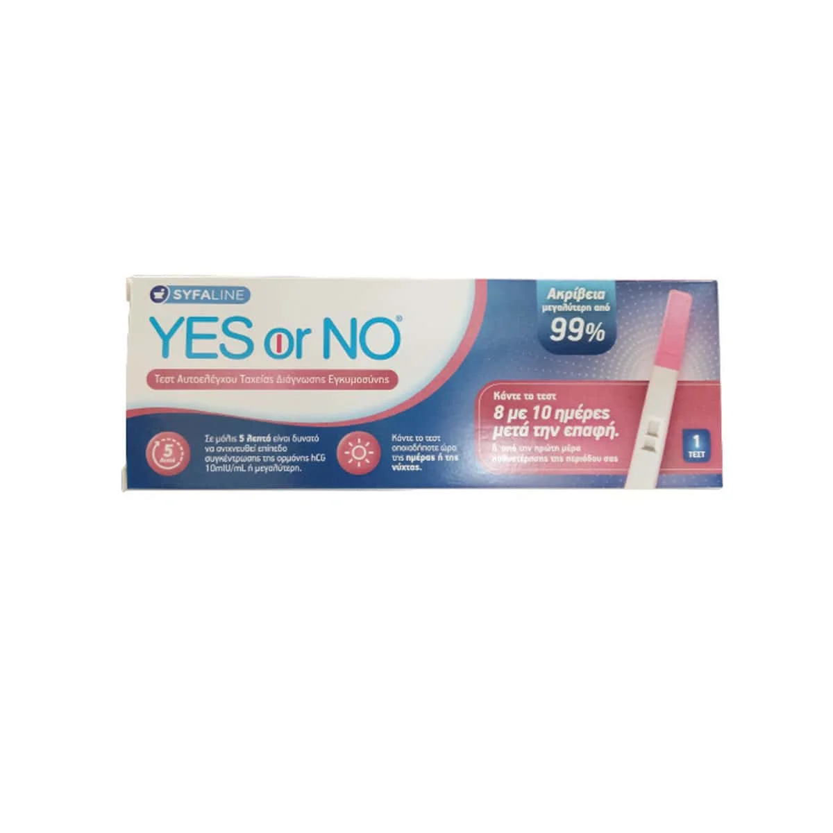 Φωτογραφία προϊόντος: Medipharmacy Syfaline Yes Or No Τεστ Εγκυμοσύνης 1 τμχ