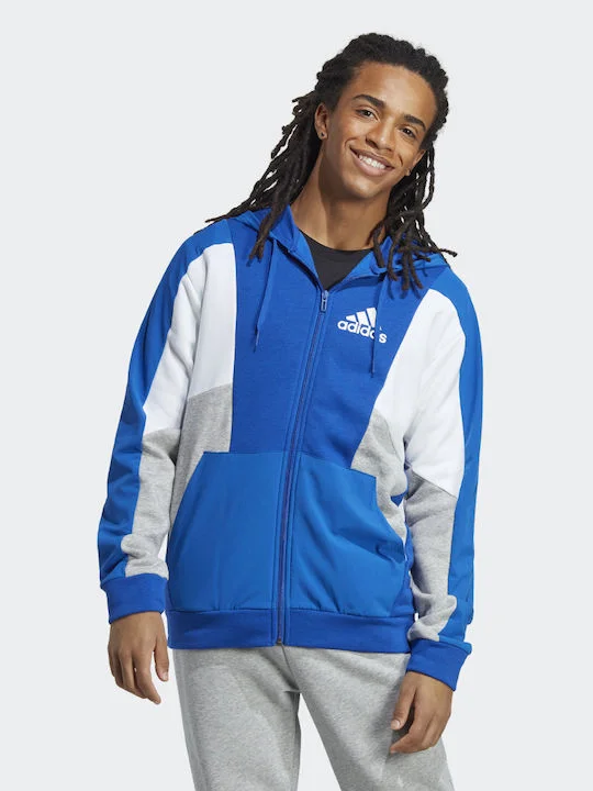 Φωτογραφία προϊόντος: Adidas Essentials Colorblock Ανδρική Φούτερ Ζακέτα με Κουκούλα και Τσέπες Μπλε HY5934 ΜΠΛΕ ΡΟΥΑ