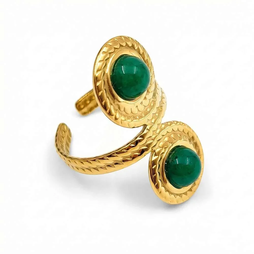 Φωτογραφία προϊόντος: OEM Green stone ring δαχτυλίδι γυναικείο
