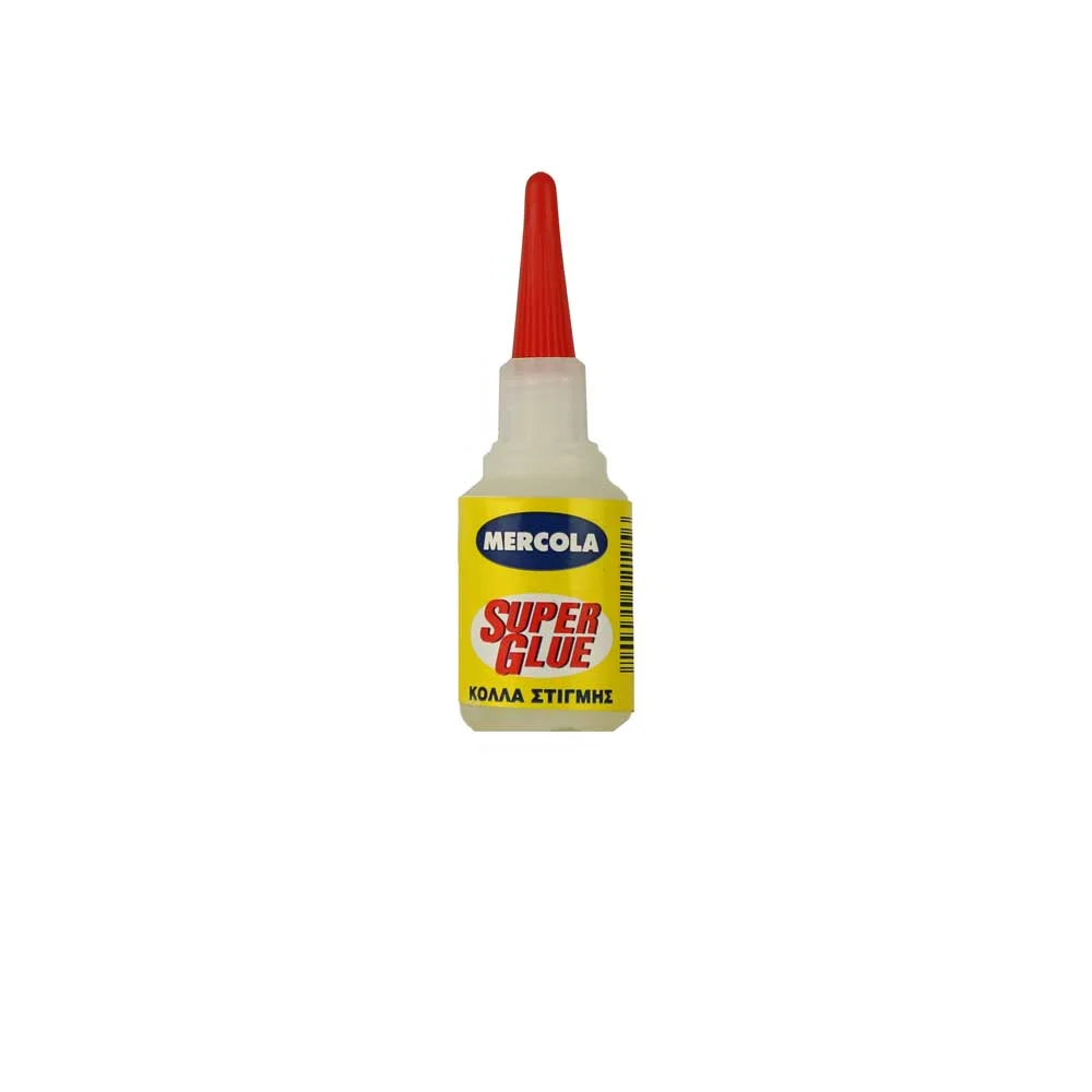 Φωτογραφία προϊόντος: SUPER GLUE Κυανοακρυλική Κόλλα Στιγμής Γενικής Χρήσης MERCOLA 20 gr