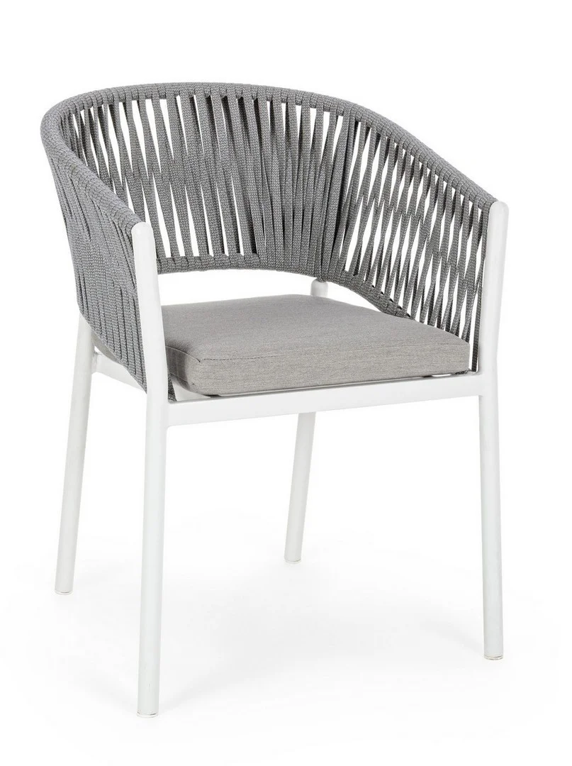 Φωτογραφία προϊόντος: Πολυθρόνα Alu Rope Florencia White 57x60x80cm (Bizzotto) (BZ-0662801)