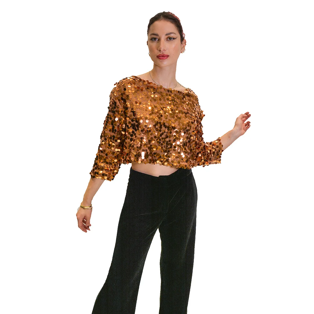 Φωτογραφία προϊόντος: A-Story Cherry Blue Sequins Top CBTO2009 Bronze