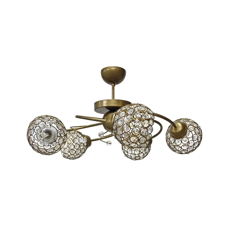 Φωτογραφία προϊόντος: HERONIA LIGHTING Heronia CHRIS/5 PL BRONZE PLAFON CRYSTALS