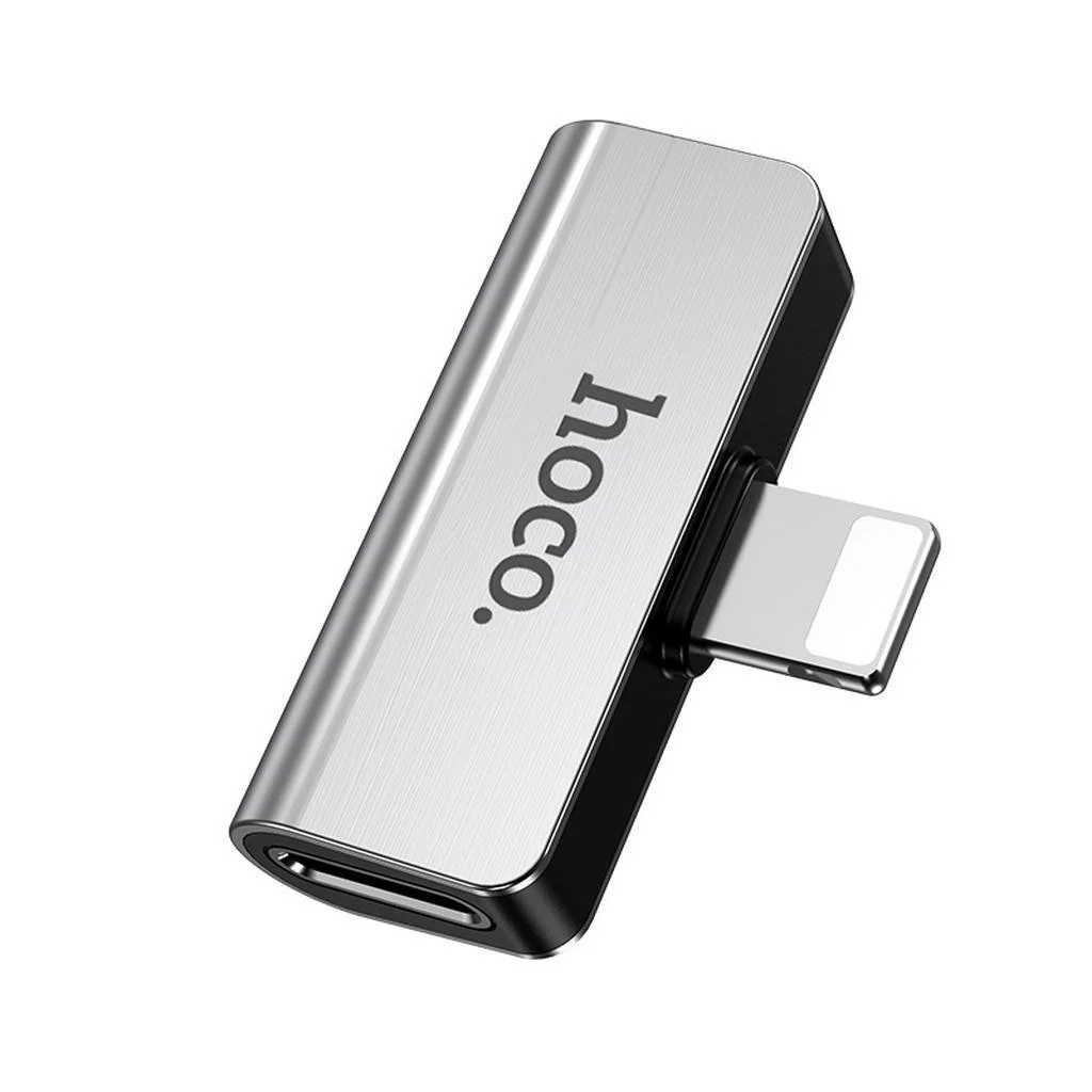 Φωτογραφία προϊόντος: Αντάπτορας Hoco LS24 2 σε 1 Lightning σε 2 Εξόδους Lightning 2.0A Ασημί