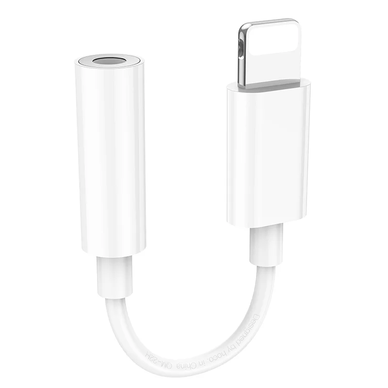 Φωτογραφία προϊόντος: Αντάπτορας Hoco LS34 Lightning σε 3.5 Λευκός Original IC Συμβατό με όλες τις Lightning Συσκευές