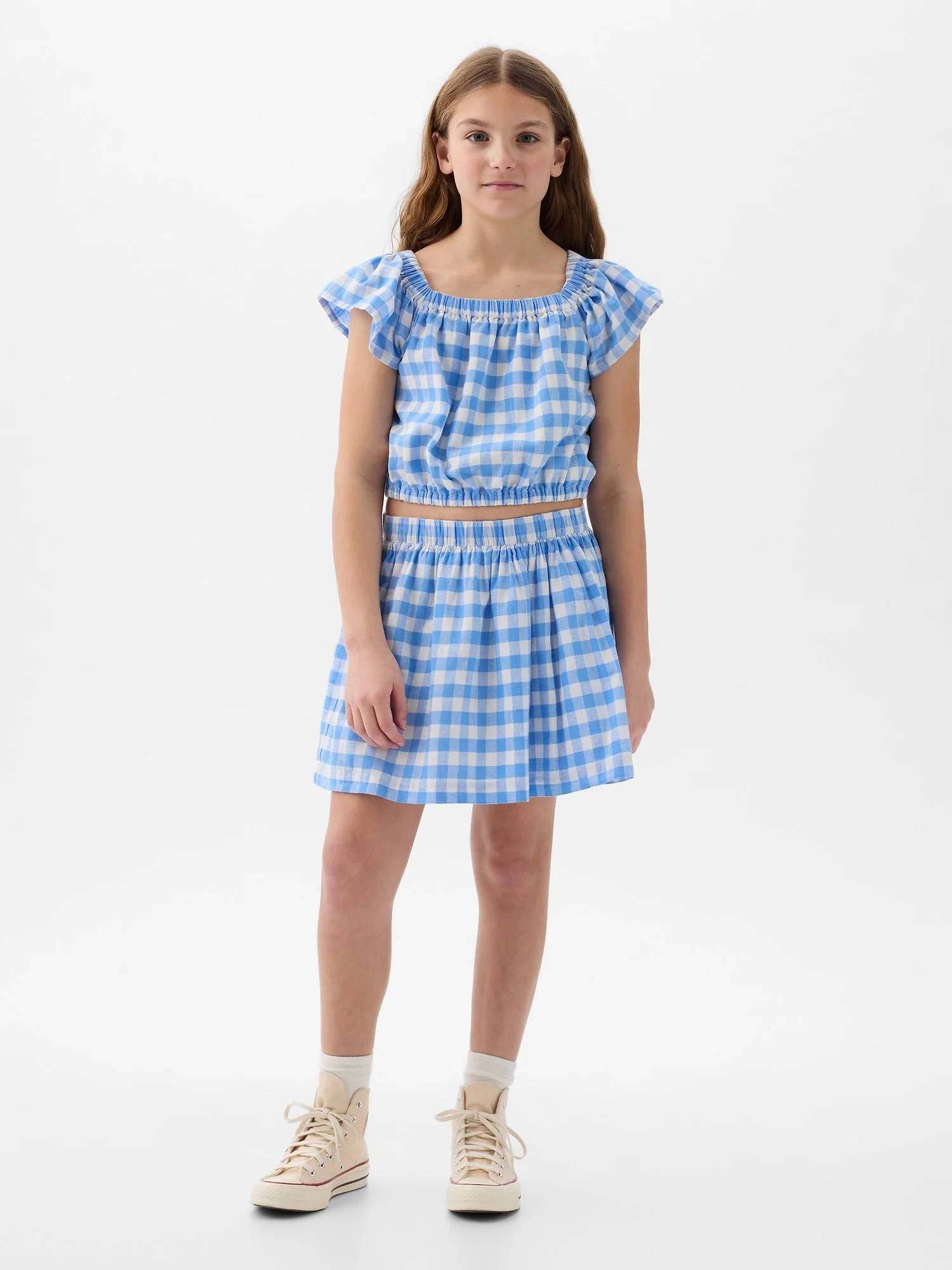 Φωτογραφία προϊόντος: GAP Παιδική Linen-Cotton Φούστα blue plaid