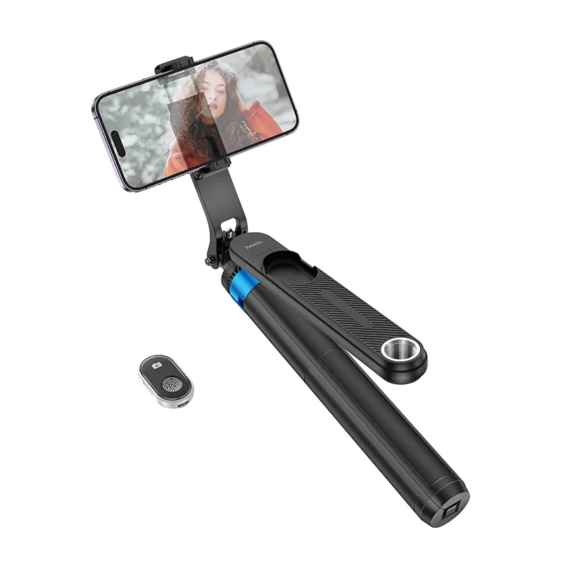 Φωτογραφία προϊόντος: Βάση Στήριξης και Selfie Stick Hoco K22 Handy για Συσκευές 4.5"- 7" με Τηλεχειριστήριο V5.2 55mAh Μαύρη