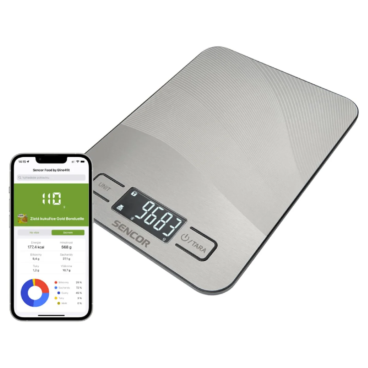 Φωτογραφία προϊόντος: Ζυγαριά Κουζίνας 10KG με Bluetooth και Εφαρμογή Κινητού Sencor SKS 8080 Ασημί