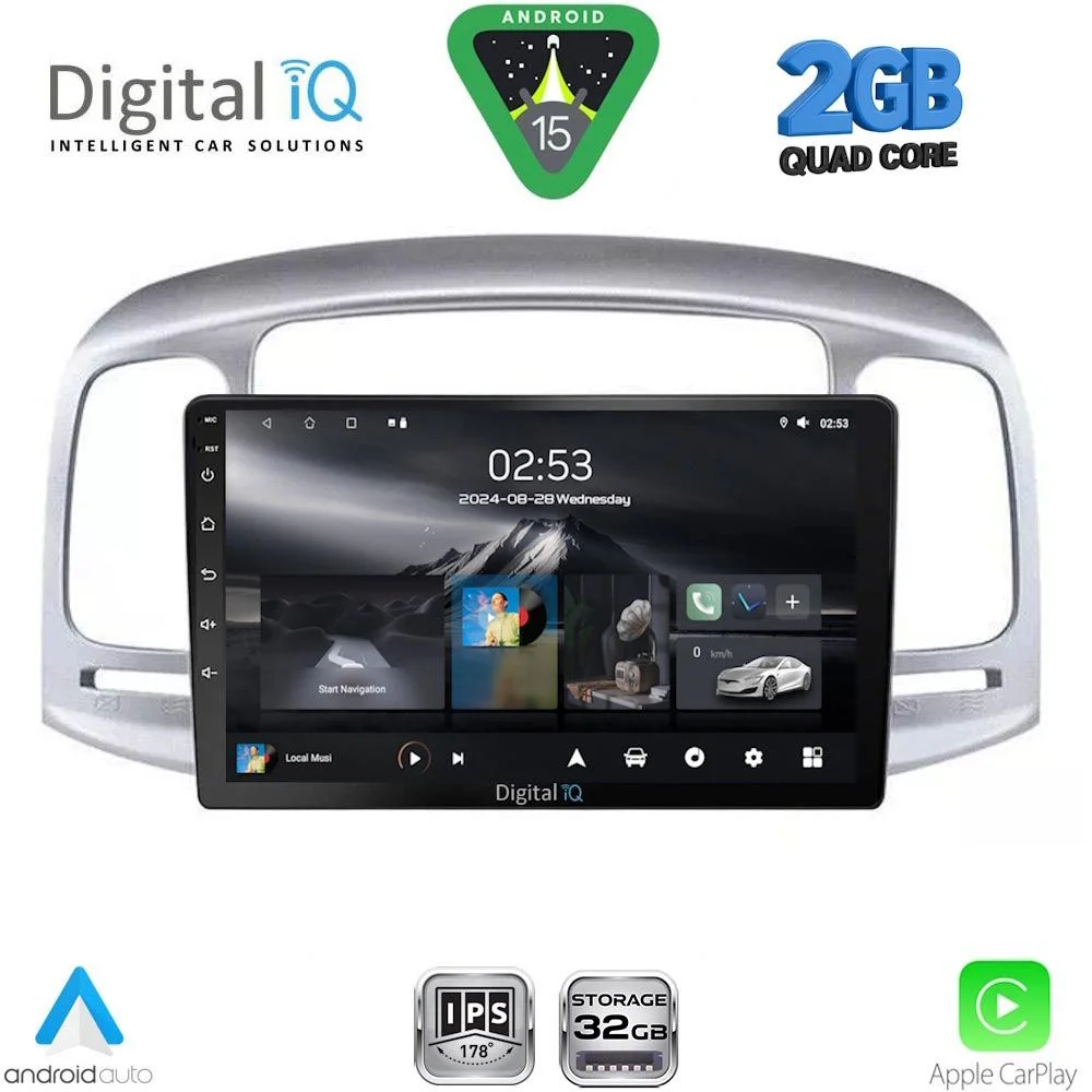 Φωτογραφία προϊόντος: DIGITAL IQ RSD 1249SL_CPA (9inc) MULTIMEDIA TABLET for HYUNDAI ACCENT mod. 2005-2012 (SILVER)
