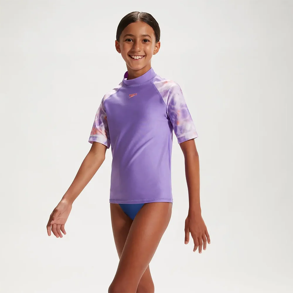 Φωτογραφία προϊόντος: Speedo Girl's Printed Short Sleeve UV Protection Sun Top Λιλά 81173114496 (Speedo)