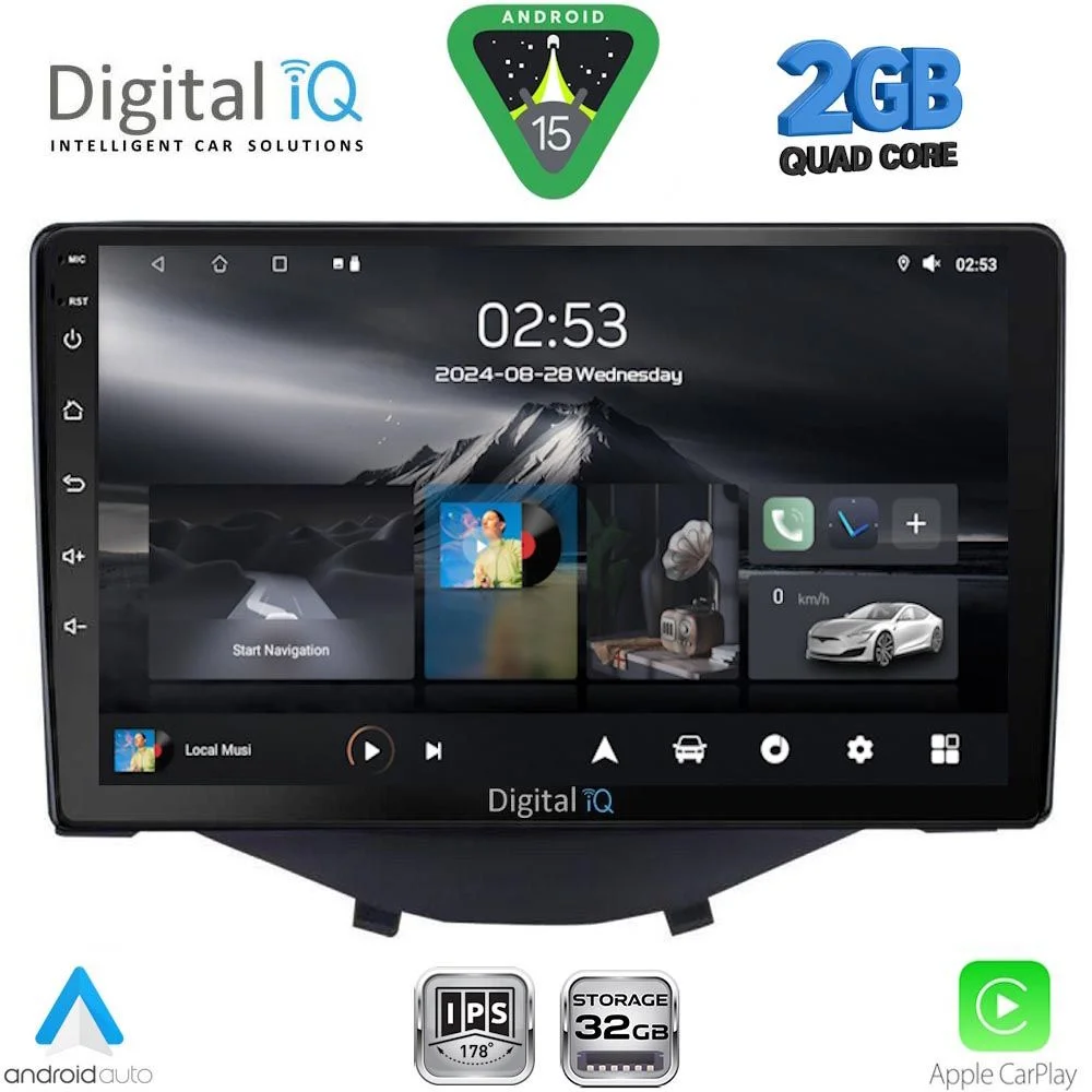 Φωτογραφία προϊόντος: DIGITAL IQ RSD 1715_CPA CLIMA-A/C (9inc) MULTIMEDIA TABLET for CITROEN C1-PEUGEOT 108-TOYOTA AYGO mod. 2014-2022