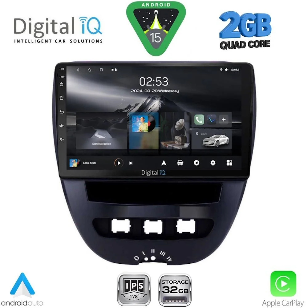 Φωτογραφία προϊόντος: DIGITAL IQ RSD 1707_CPA (10inc) MULTIMEDIA TABLET for CITROEN C1-PEUGEOT 107-TOYOTA AYGO mod. 2005-2014