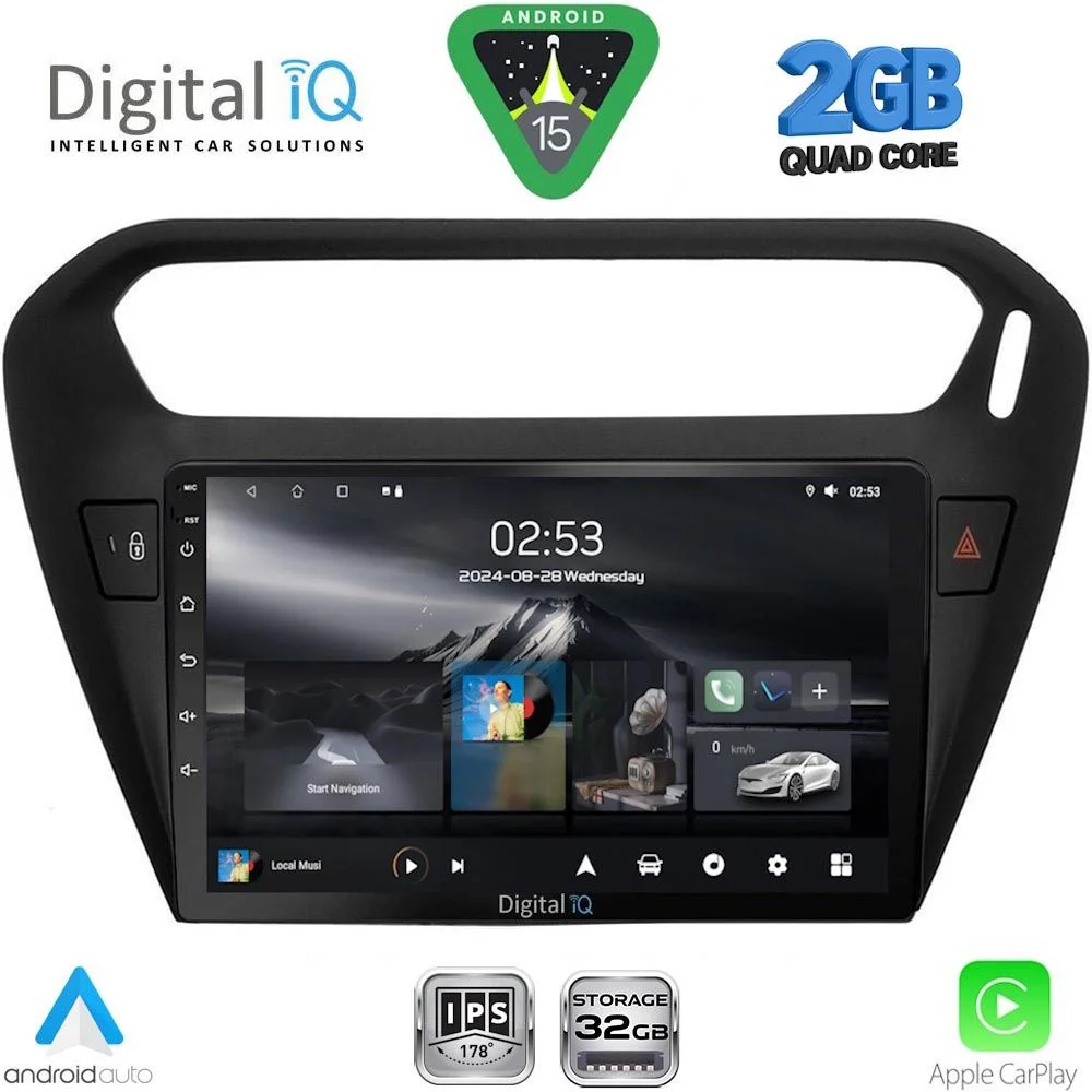 Φωτογραφία προϊόντος: DIGITAL IQ RSD 1511BL_CPA (9inc) MULTIMEDIA TABLET for CITROEN ELYSEE – PEUGEOT 301 mod. 2013-2026 (BLACK)