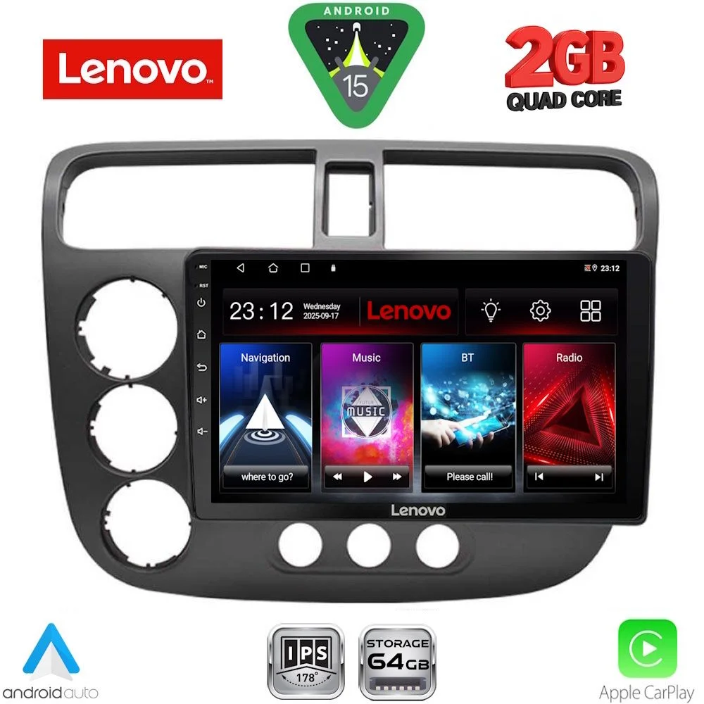 Φωτογραφία προϊόντος: LENOVO LVD 2187_CPA (9inc) MULTIMEDIA TABLET for HONDA CIVIC 4D mod. 2001-2006