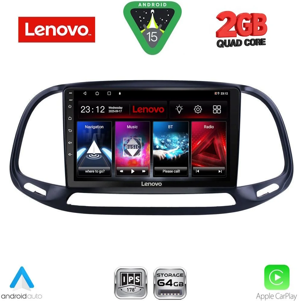 Φωτογραφία προϊόντος: LENOVO LVD 2138_CPA (9inc) MULTIMEDIA TABLET for FIAT DOBLO – OPEL COMBO mod. 2015-2018