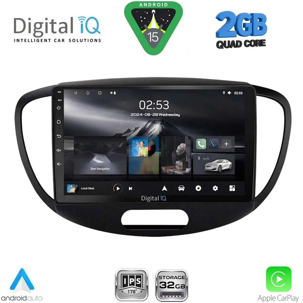Φωτογραφία προϊόντος: DIGITAL IQ RSD 1223_CPA (9inc) MULTIMEDIA TABLET for HYUNDAI i10 mod. 2008-2013