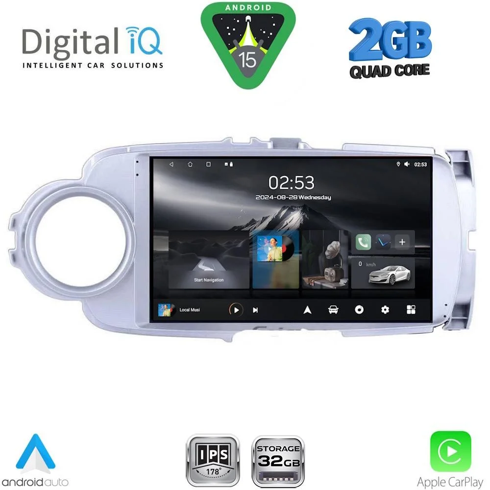Φωτογραφία προϊόντος: DIGITAL IQ RSD 1737SL_CPA (9inc) MULTIMEDIA TABLET for TOYOTA YARIS mod. 2011-2015 (SILVER)