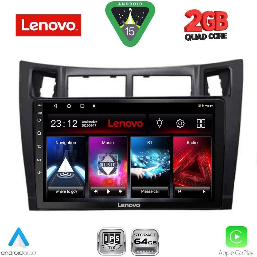 Φωτογραφία προϊόντος: LENOVO LVD 2736BL_CPA (9inc) MULTIMEDIA TABLET for TOYOTA YARIS mod. 2006-2011 (BLACK)