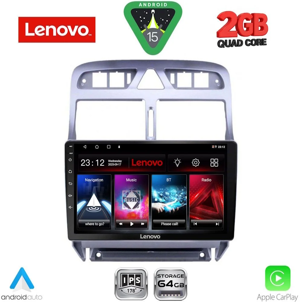 Φωτογραφία προϊόντος: LENOVO LVD 2512_GPS (9inc) MULTIMEDIA TABLET for PEUGEOT 307 mod. 2001-2008