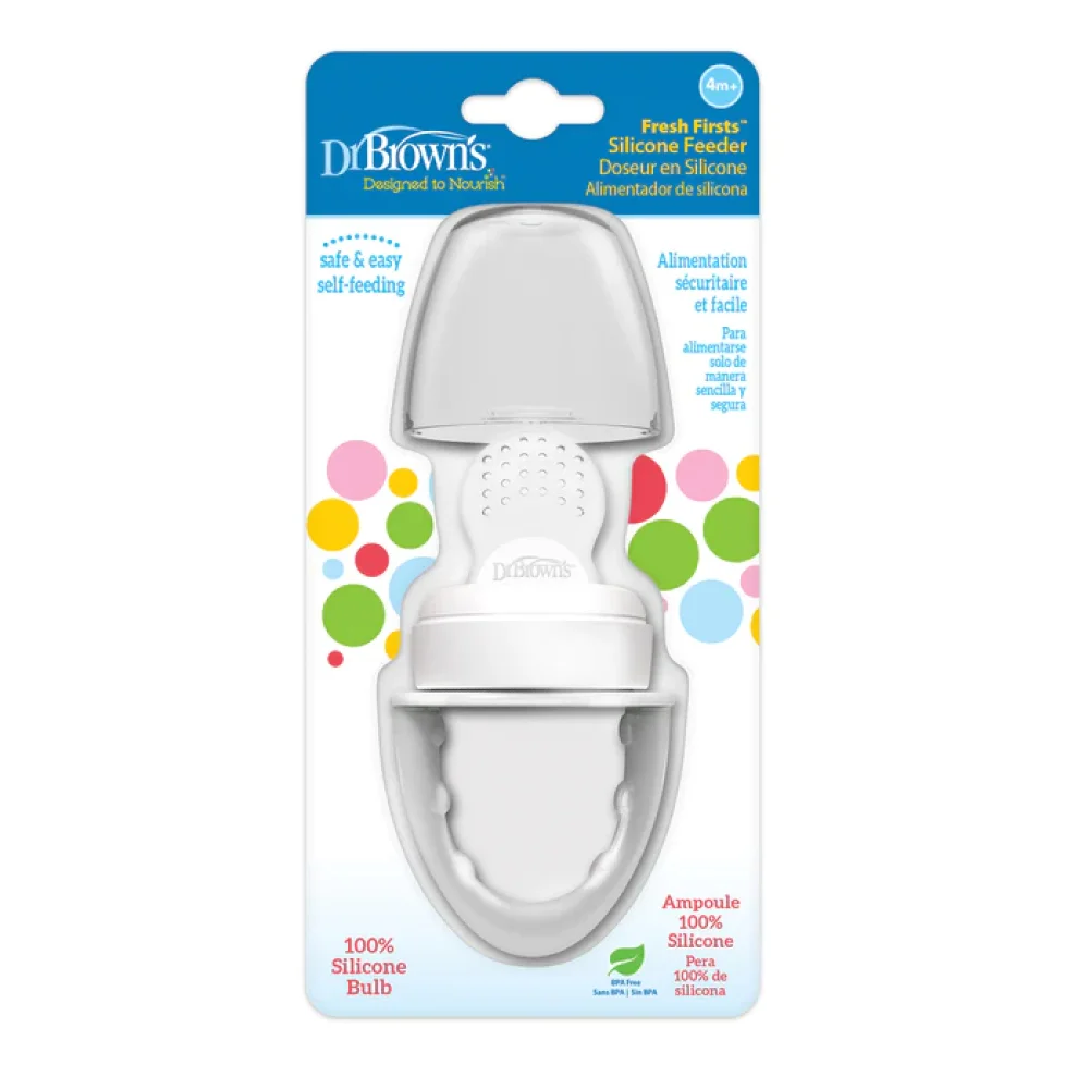 Φωτογραφία προϊόντος: DR. BROWN'S Fresh Firsts Silicone Feeder - Τροφοδότης σιλικόνης 4m+ 1τμχ. - Γκρι - TF007