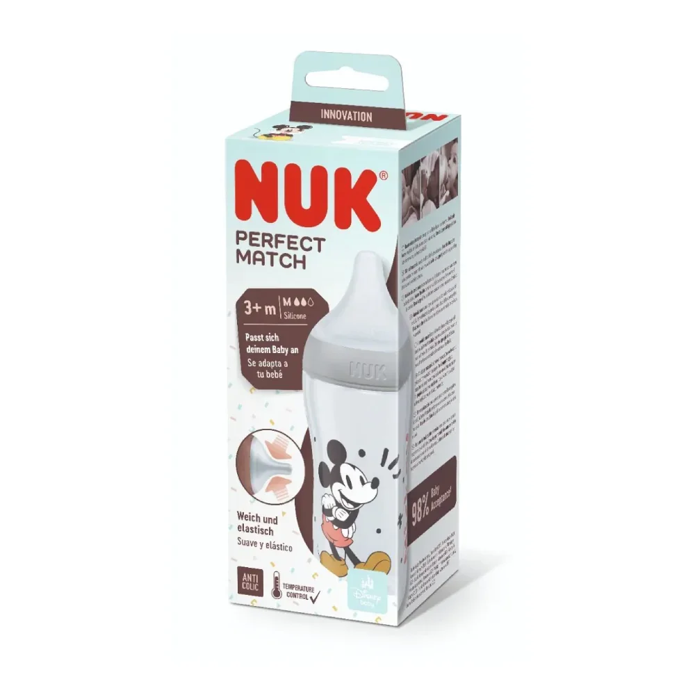 Φωτογραφία προϊόντος: NUK Disney Mickey Mouse Perfect Match Μπιμπερό 260ml με Μαλακή Θηλή Σιλικόνης