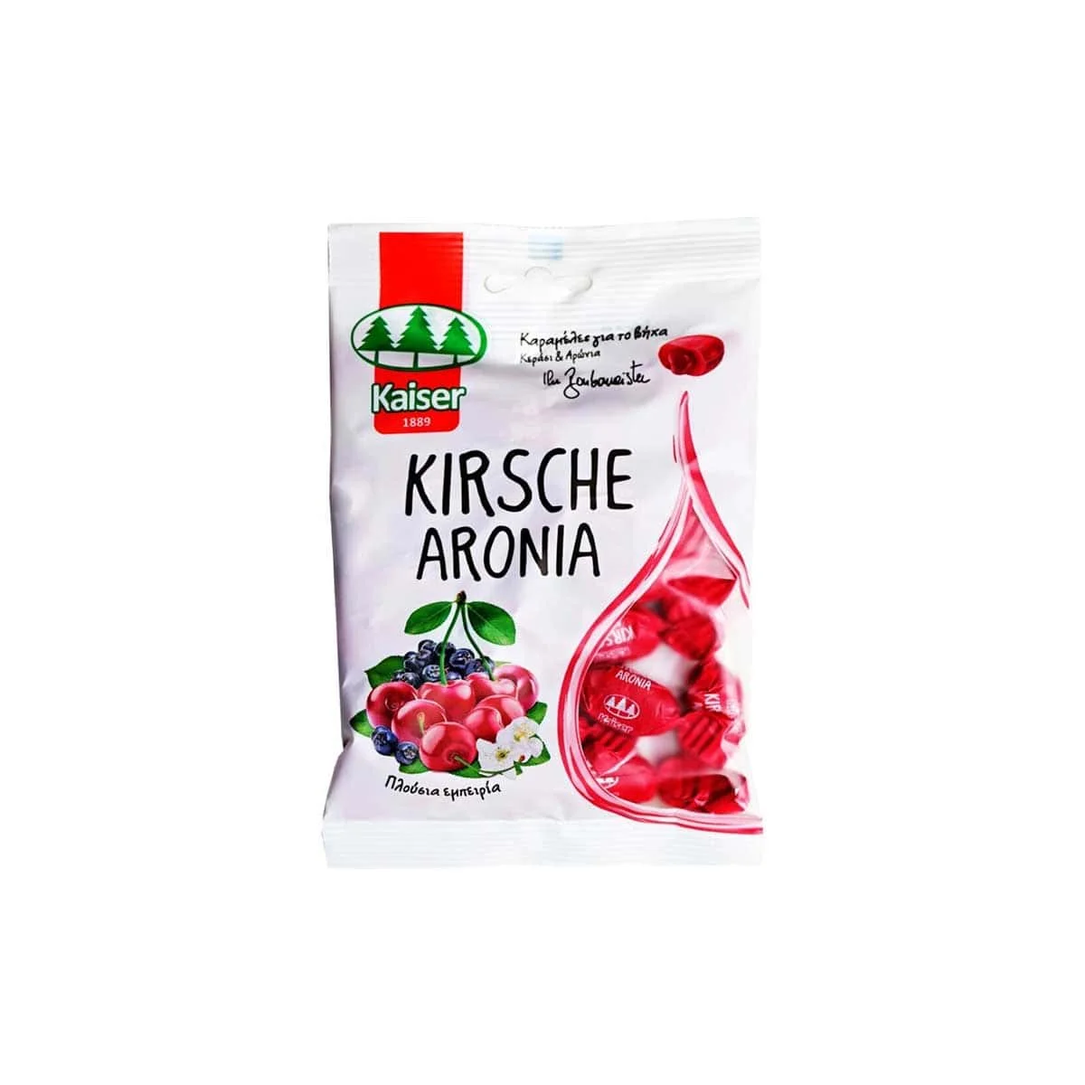 Φωτογραφία προϊόντος: Medipharmacy Kaiser 1889 Kirsche Aronia Καραμέλες με Κεράσι & Αρώνια χωρίς Γλουτένη 90 gr