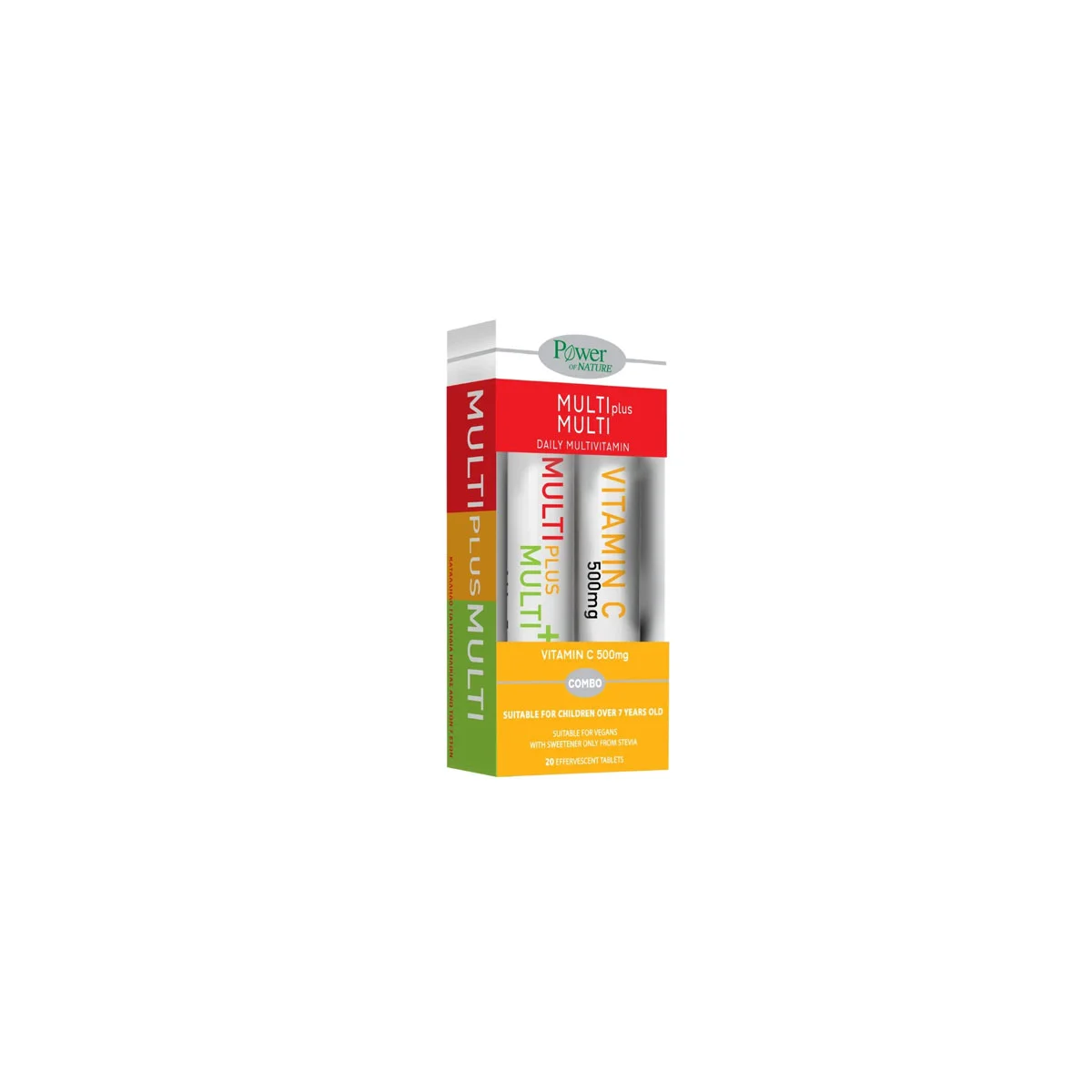 Φωτογραφία προϊόντος: Medipharmacy Power of Nature Multi + Multi Με Στέβια 24 αναβράζοντα δισκία & Δώρο Vitamin C 500 mg 20 αναβράζοντα δισκία