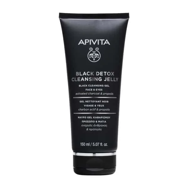 Φωτογραφία προϊόντος: Medipharmacy Apivita Black Detox Cleansing Jelly Για Πρόσωπο & Μάτια Mε Ενεργό Άνθρακα & Πρόπολη 150 ml