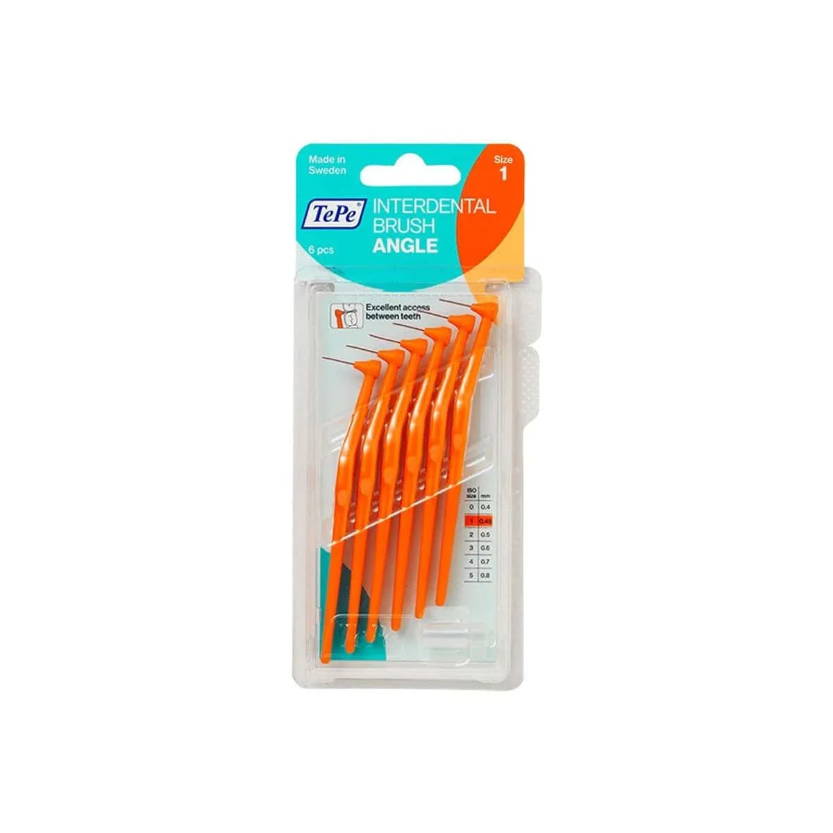 Φωτογραφία προϊόντος: Medipharmacy TePe Interdental Brush Angle Size 1 Πορτοκαλί 0.45 mm 6 τμχ