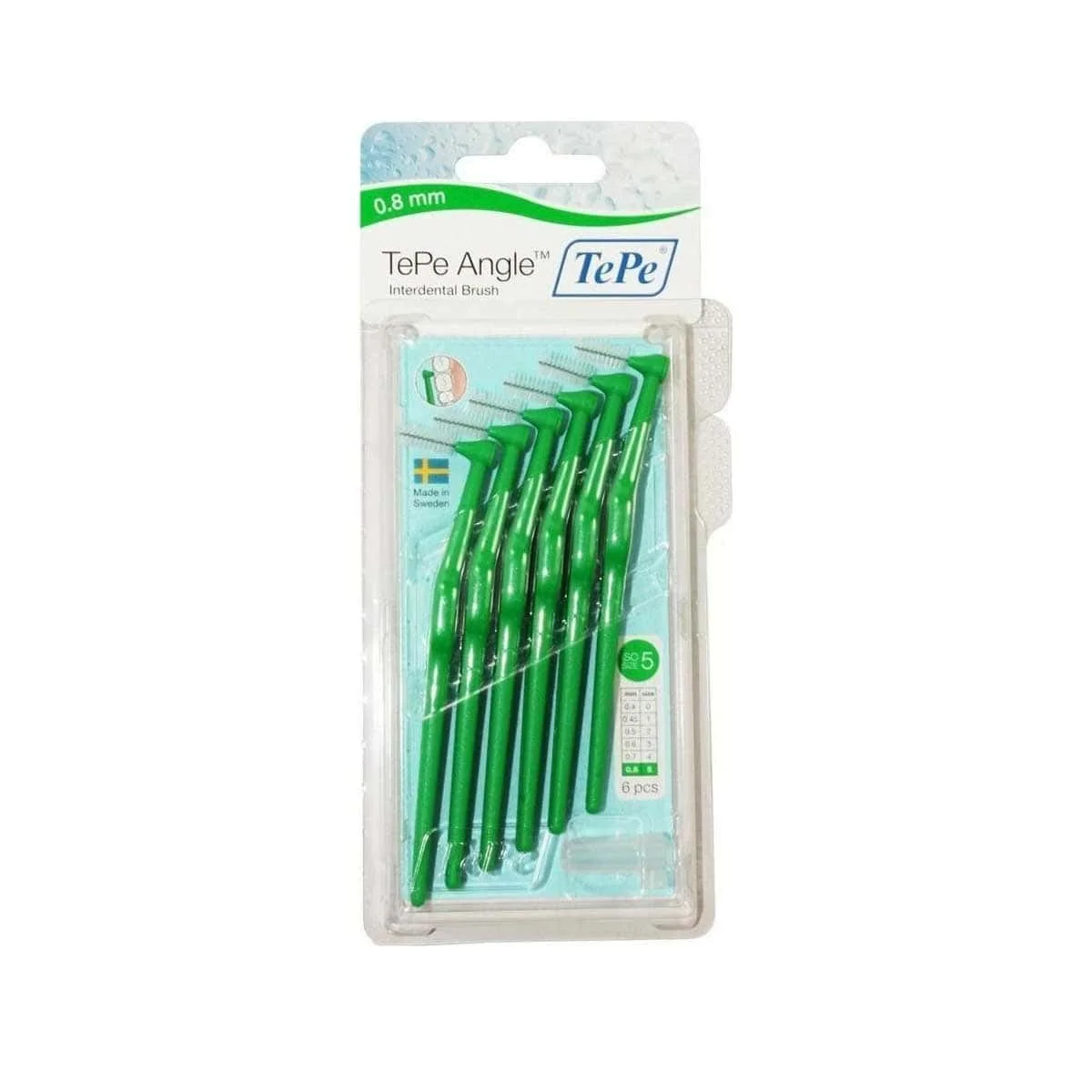 Φωτογραφία προϊόντος: Medipharmacy TePe Interdental Brush Angle Size 5 Πράσινο 0.8 mm 6 τμχ