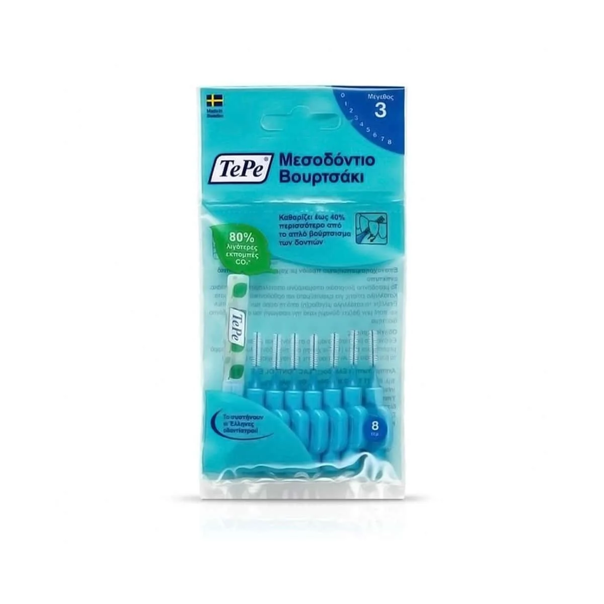 Φωτογραφία προϊόντος: Medipharmacy TePe Interdental Brushes Μεσοδόντια Βουρτσάκια 0.6 mm Μπλε 8 τμχ