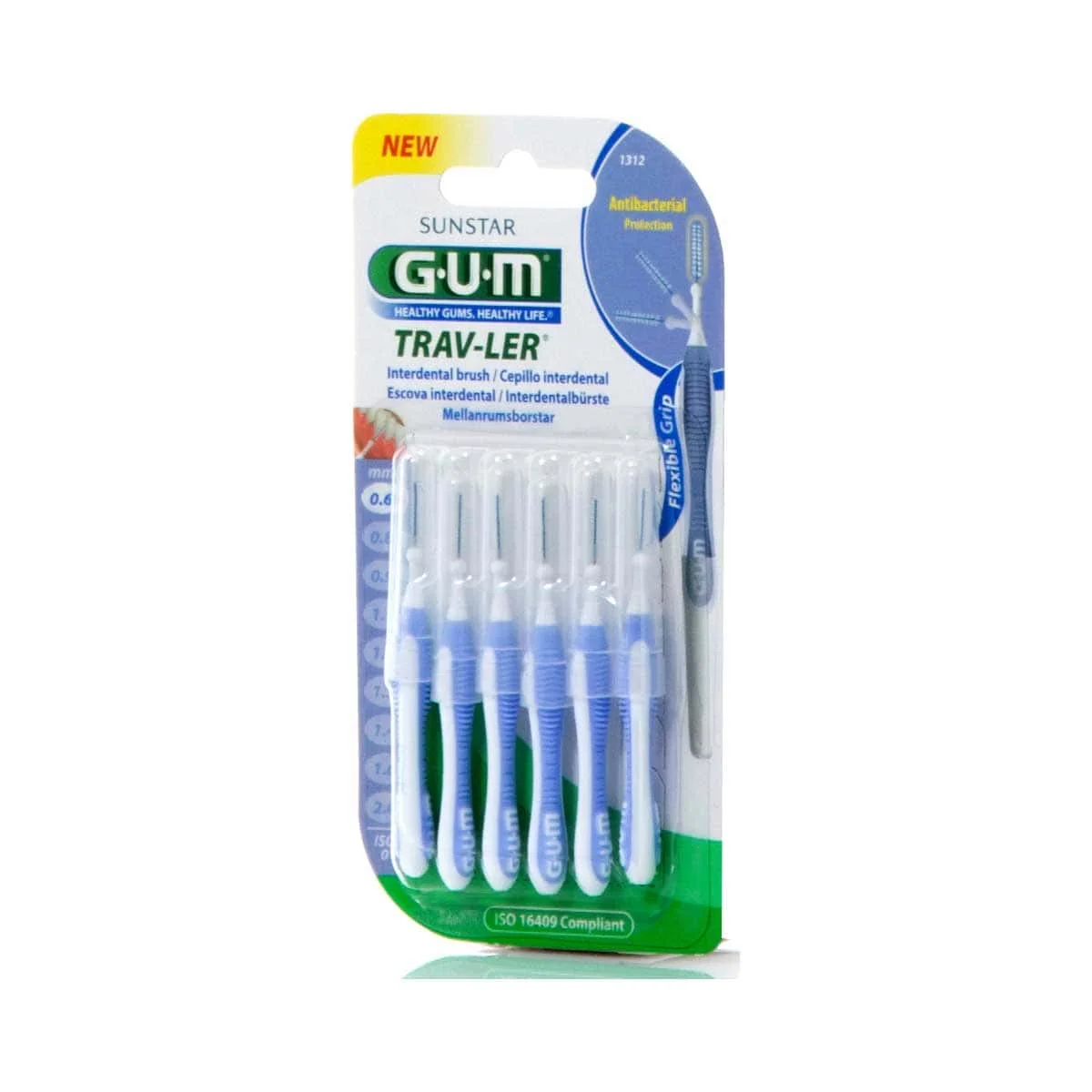 Φωτογραφία προϊόντος: Medipharmacy GUM Trav-ler 1312 Μεσοδόντια Βουρτσάκια 0.6mm Λιλά 6 τμχ