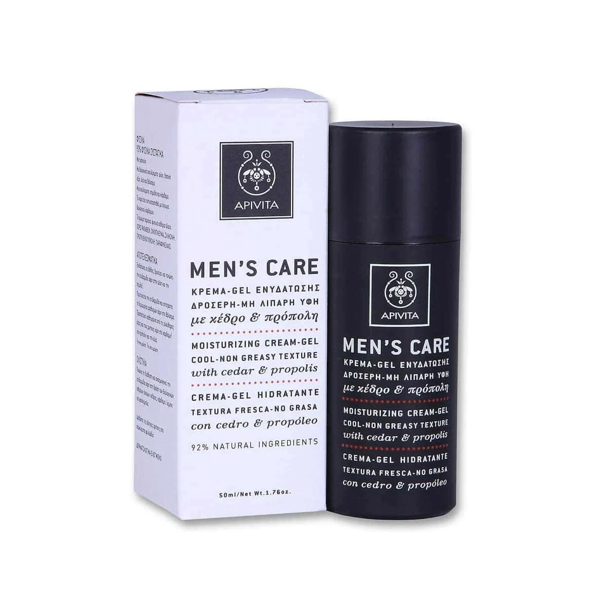 Φωτογραφία προϊόντος: Medipharmacy Apivita Men's Care 24ωρο Ανδρικό Gel Προσώπου για Ενυδάτωση με Κέδρο & Πρόπολη 50 ml
