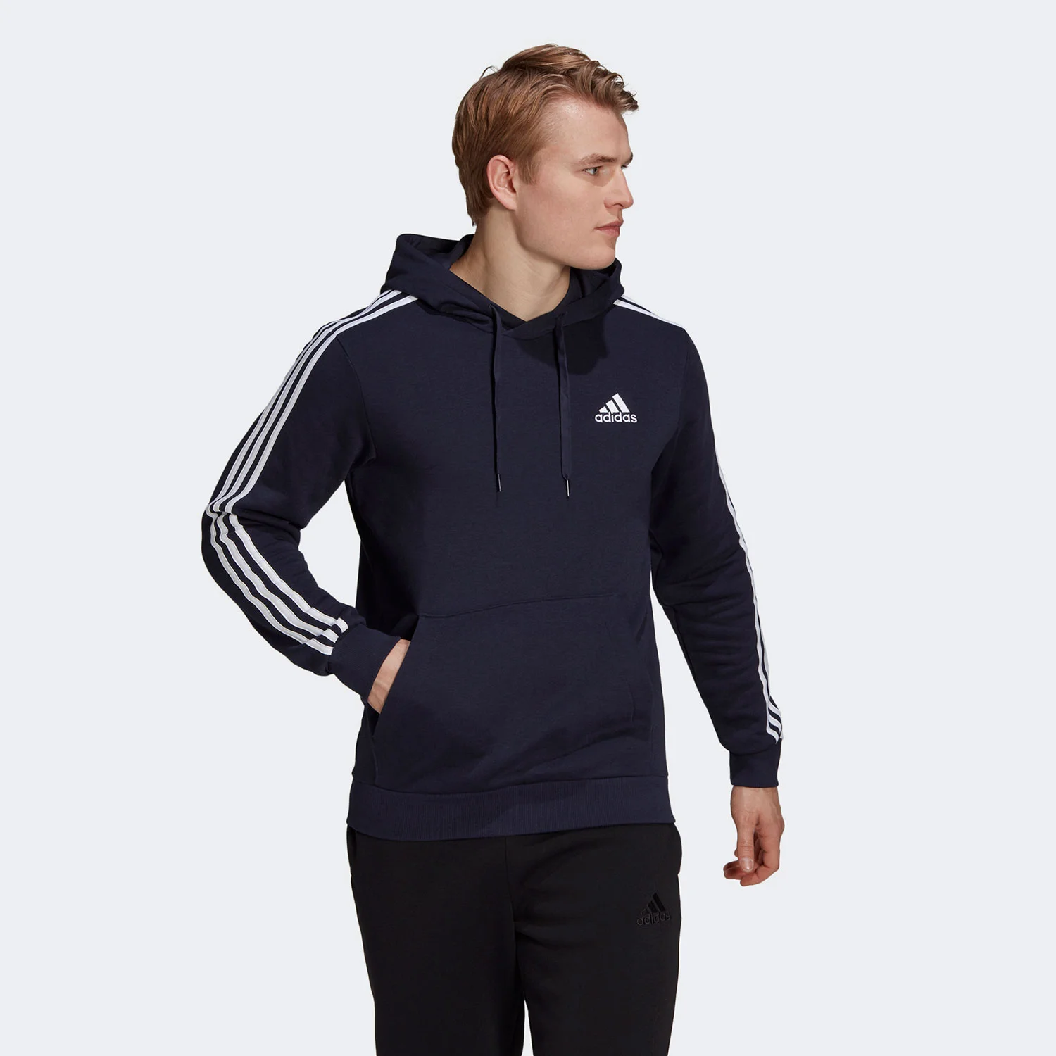 Φωτογραφία προϊόντος: ADIDAS PERFORMANCE ESSENTIALS FLEECE 3-STRIPES HOODIE ΜΠΛΕ
