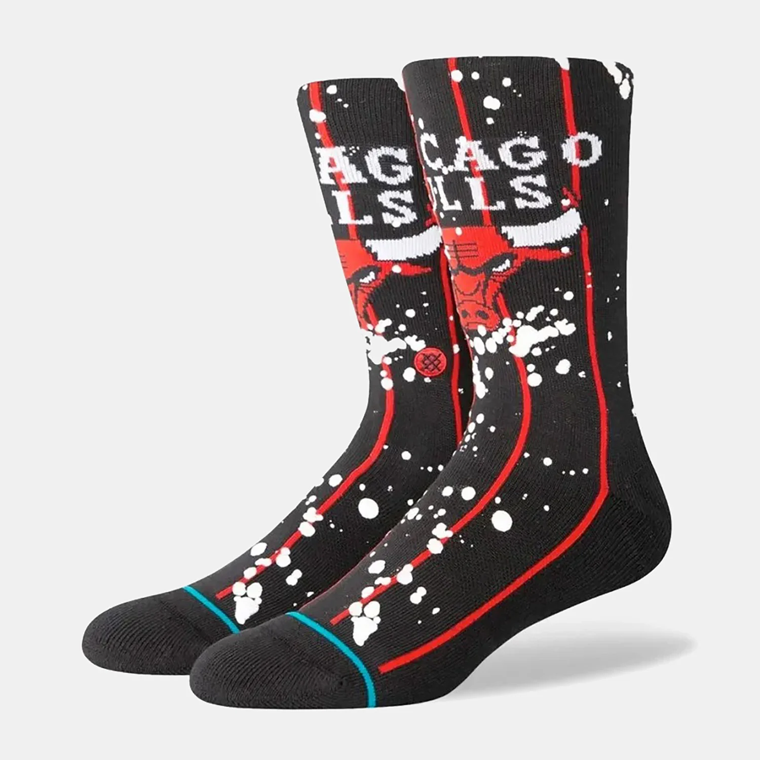 Φωτογραφία προϊόντος: STANCE OVERSPRAY CHICAGO BULLS CREW SOCKS ΜΑΥΡΟ