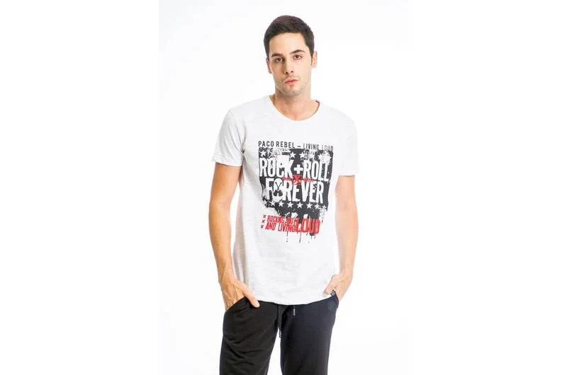 Φωτογραφία προϊόντος: Paco & Co Ανδρικό T-shirt Forever 13569 Λευκό