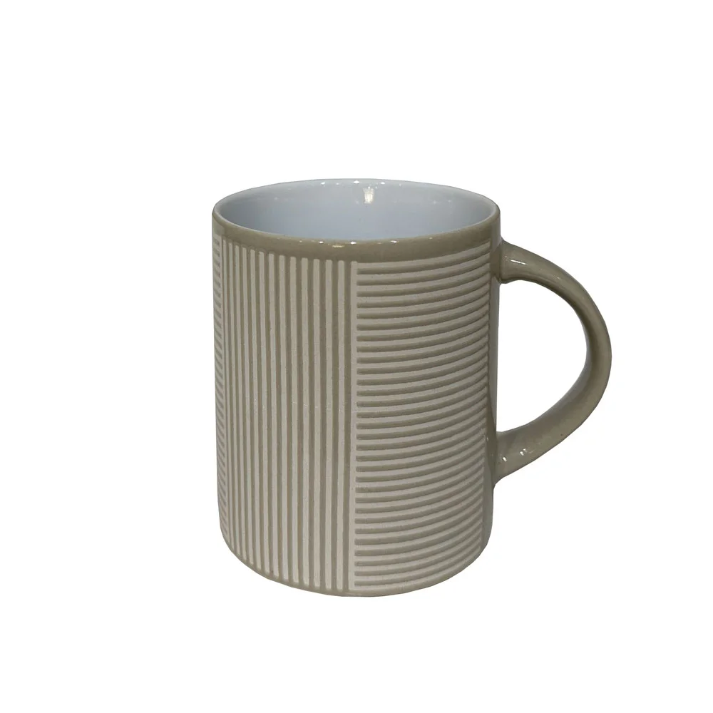 Φωτογραφία προϊόντος: Liberta LINES ΚΟΥΠΑ 8x8x10cm STONEWARE ΜΠΕΖ ΛΕΥΚΟ - STONEWARE - 8Μx8Πx10Υ